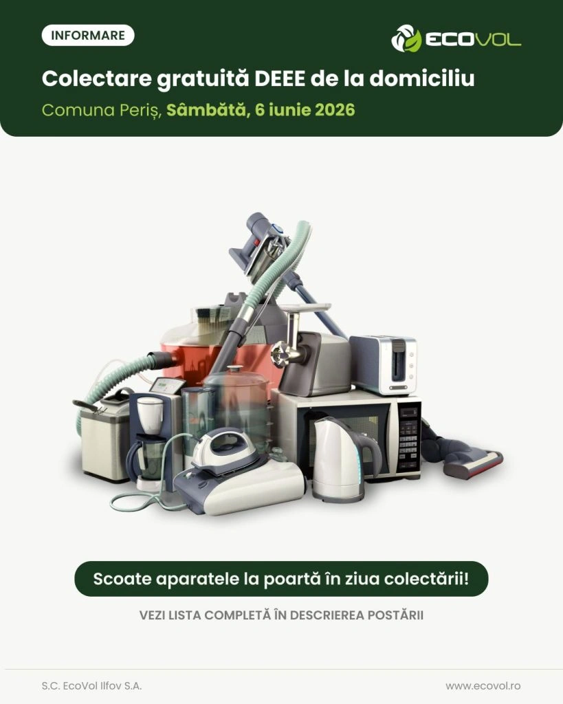 Colectare gratuită DEEE – comuna Periș